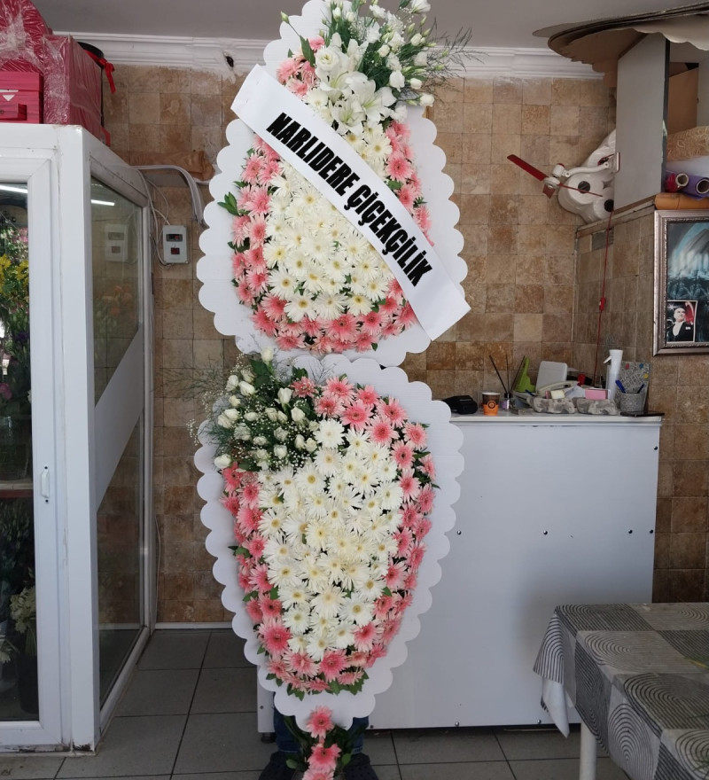 Pembe Beyaz Sütün Duvak Çelenk