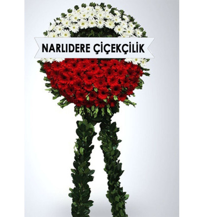 Kırmzı Beyaz Cenaze Çelenk