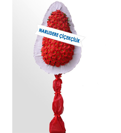 Kırmızı Yapay Duvak Çelenk